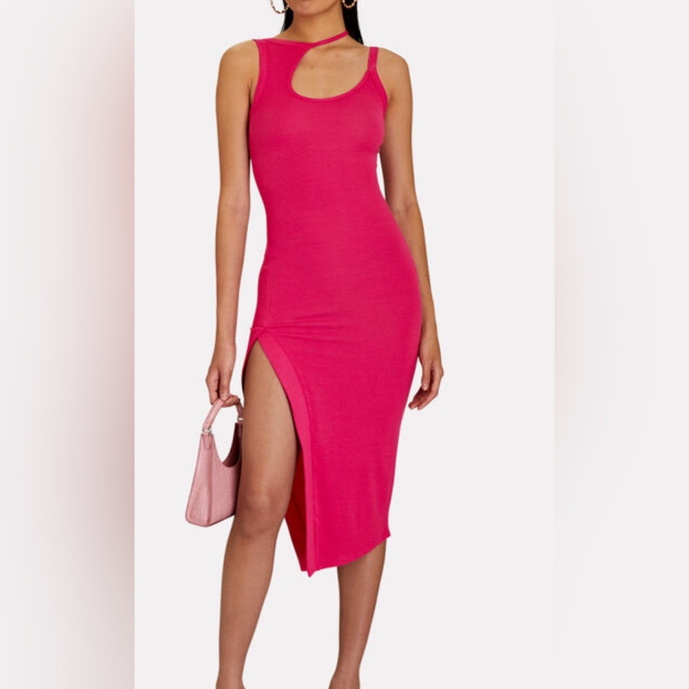 Alix NYC Allen Cut-Out Rib Knit MIDI dress
